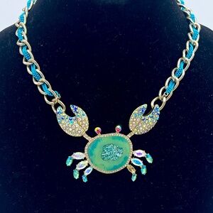 RARE Betsy Johnson crab necklace WOW!
